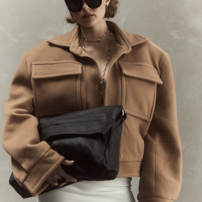 Elude messenger bag, leather and suede